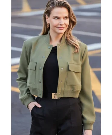 Khaki Green Utility Bomber Jacket