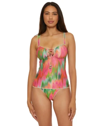 Kylam Lace-Up Tankini Top