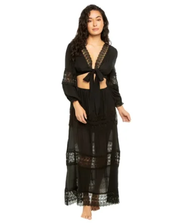 Lace Tie Front Crop Top