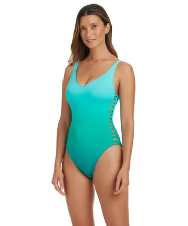 Lace Up One Piece Swimsuit