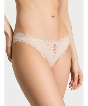 Lace-Trim String Bikini Panty