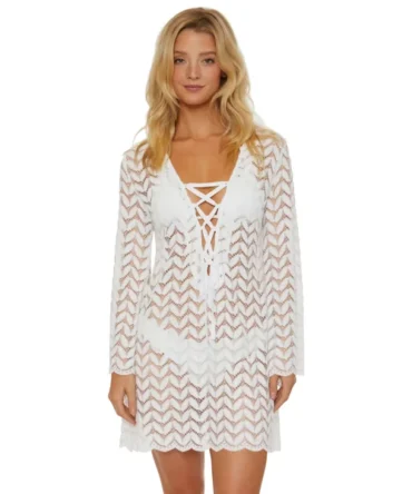 Lace-Up Crochet Tunic