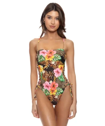 Lace-Up One Piece Swimsuit
