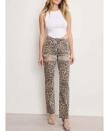 Leopard Good Icon Straight Diamond Jeans