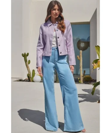 Lilac Boucle Collared Jacket