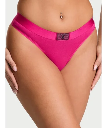Logo Cotton Thong Panty