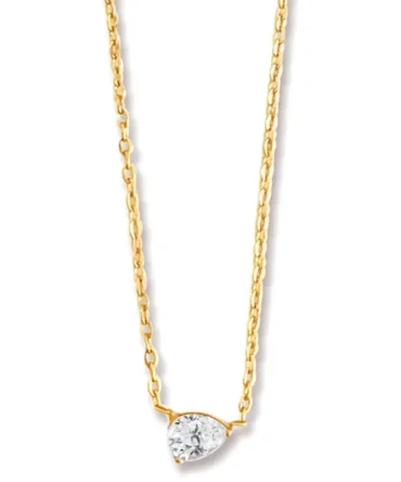 Lola Solitaire Sideways Pear Necklace