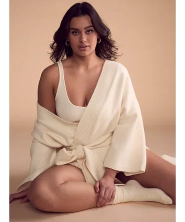 Luxe Crème Knit Wrap Sweater