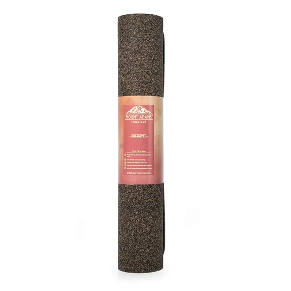 Mount Adams Granite 5mm Yoga Mat (72in x 24in x 1/5in) Natural Rubber & Cork