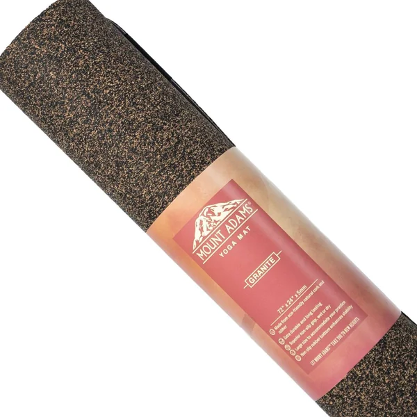 Mount Adams Granite 5mm Yoga Mat (72in x 24in x 1/5in) Natural Rubber & Cork