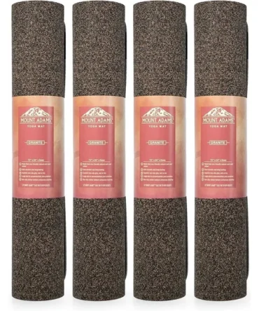 Mount Adams Granite 5mm Yoga Mats 4 Pack (72in x 24in x 1/5in) Natural Rubber & Cork