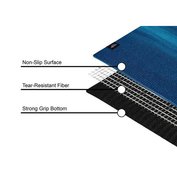 Mount Adams Vista 6mm Yoga Mat (72in x 24in x 1/4in) Durable, Textured, Slip-Resistant Surface