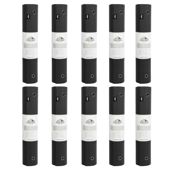 Mount Adams Vista 6mm Yoga Mats 10 Pack (72in x 24in x 1/4in) Durable Durable, Textured, Slip-Resistant Surface