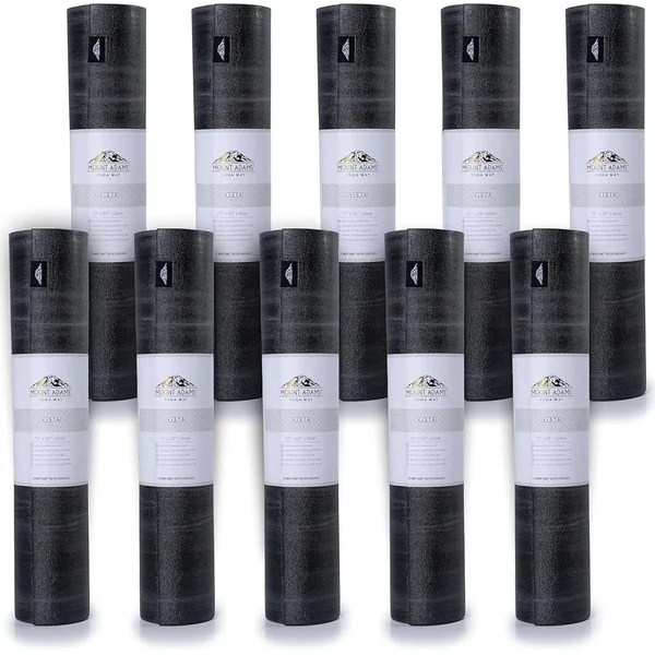 Mount Adams Vista 6mm Yoga Mats 10 Pack (72in x 24in x 1/4in) Durable Durable, Textured, Slip-Resistant Surface