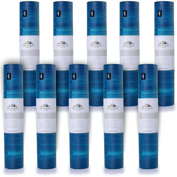 Mount Adams Vista 6mm Yoga Mats 10 Pack (72in x 24in x 1/4in) Durable Durable, Textured, Slip-Resistant Surface