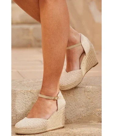 Natural Raffia Wedge Espadrille