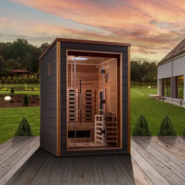 Nora 2 Person Outdoor-Indoor Hybrid Full Spectrum Sauna
