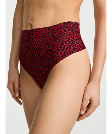 No-Show Heart Cut-Out High-Leg Thong Panty