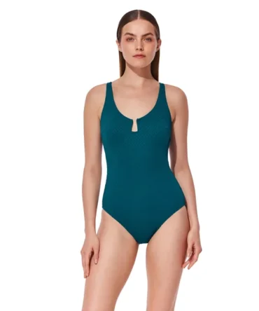Notched One Piece Swimsuit