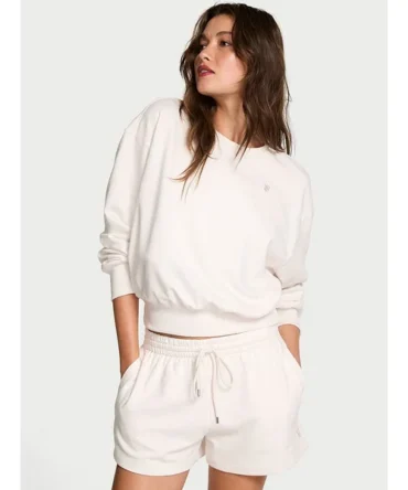 Obsessed Terry Crop Crewneck Sweatshirt