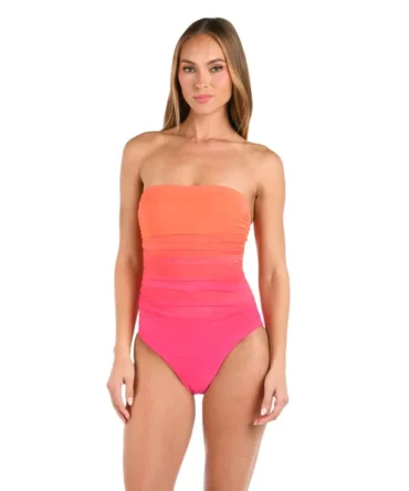 Ombre Bandeau One Piece Swimsuit