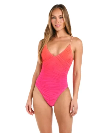 Ombre Plunge One Piece Swimsuit