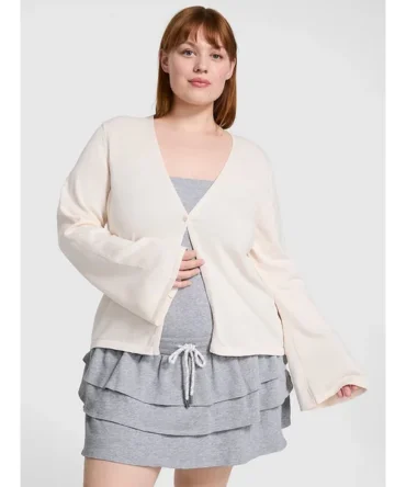 One-Button Knit Cardigan