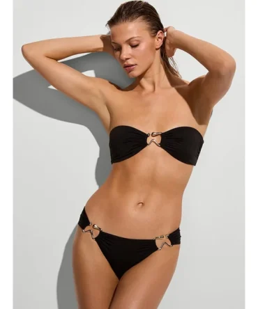 Organic Shape Rings Strapless Bandeau Bikini Top