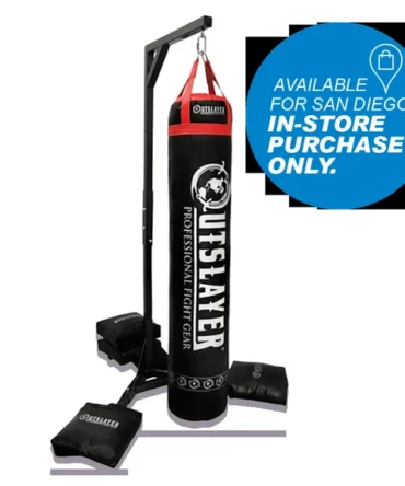 Outslayer Muay Thai Bag Stand 7ft 8in tall with Filled Sand Bags