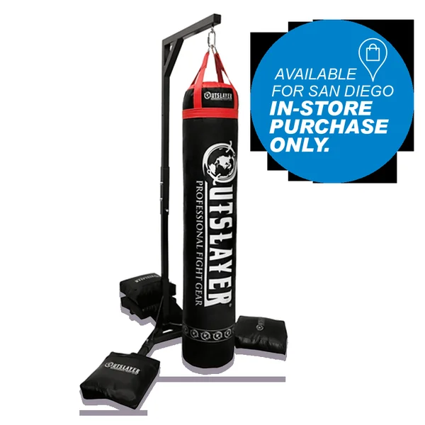 Outslayer Muay Thai Bag Stand 7ft 8in tall with Filled Sand Bags