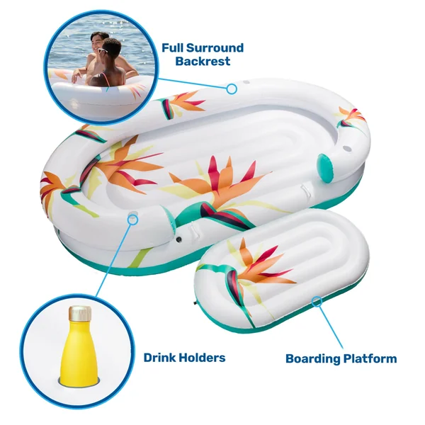 Paradise Couch for 4 | Large Inflatable Lake Float & Raft