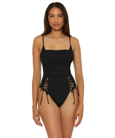 Paula Lace-Up One Piece Swimsuit