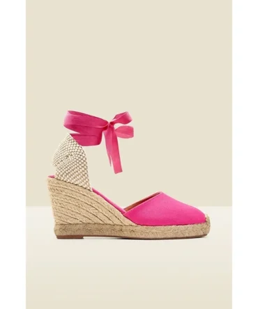 Perla Hot Pink Valenciana Wedge Espadrille