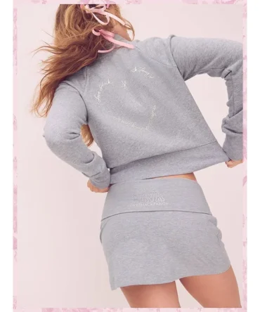 PINK x LoveShackFancy Cotton Foldover Mini Skirt