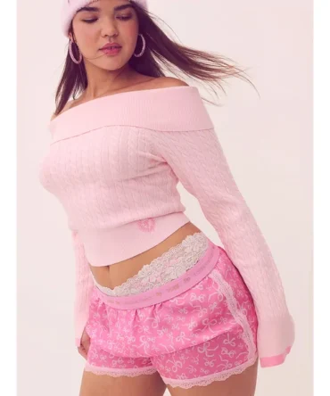 PINK x LoveShackFancy Oﬀ-the-Shoulder Sweater