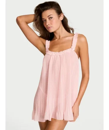 Pleated Ruffle Babydoll Set