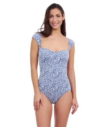 Plumeria Textured One Piece Swimsuit