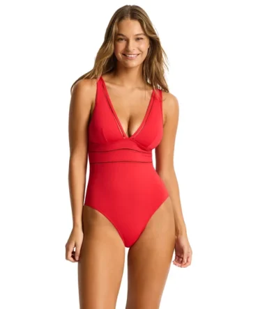 Plunge One Piece Swimsuit