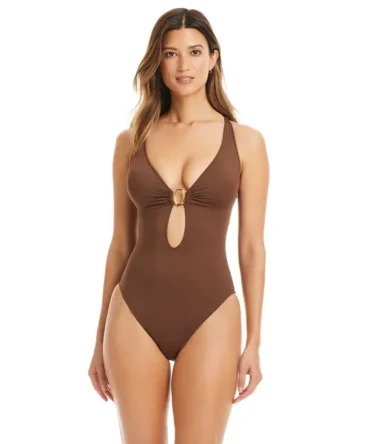 Plunge Ring One Piece Swimsuit