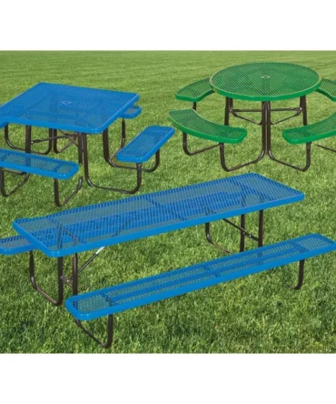 Portable Coated-Steel Rectangular Picnic Tables