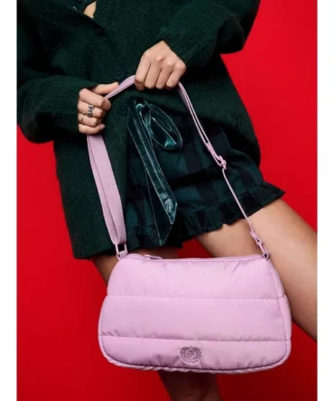 Quilted Puﬀer Mini Hobo Bag