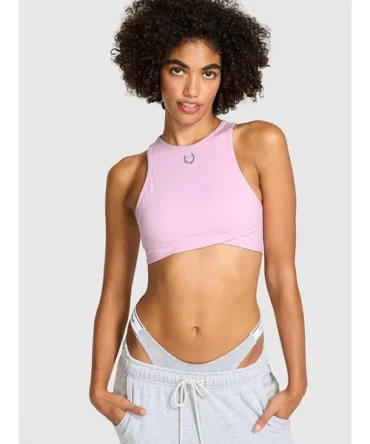 Relay High-Neck Crossover Sports Bra