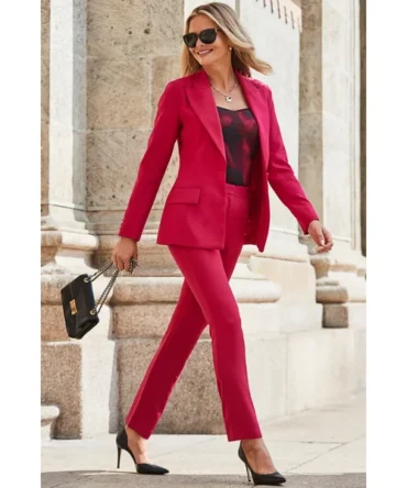 Rich Pink Tapered Leg Trousers