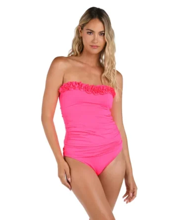 Ruffle Bandeau Tankini Top