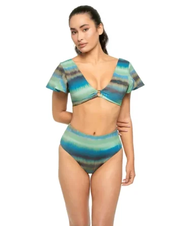 Ruffle Plunge Bikini Top