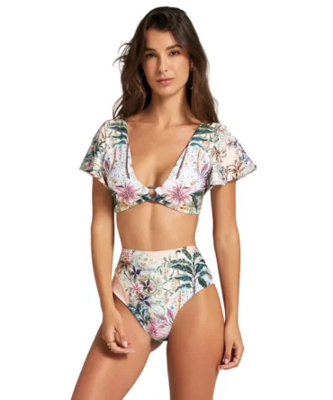 Ruffle Plunge Bikini Top