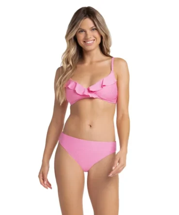 Ruffled Shirred Bikini Top