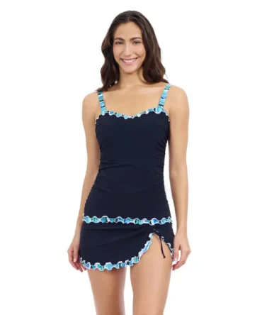 Ruffled Trim Tankini Top (D Cup)