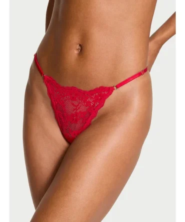 Satin Pom Pom V-String Panty