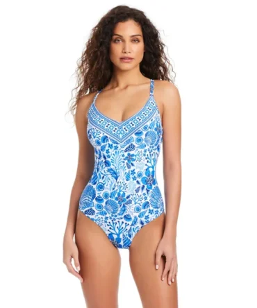 Sea Life V-Neck One Piece Swimsuit